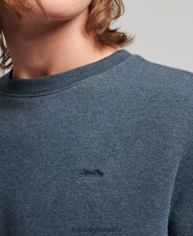 Superdry облекло N00H614 военноморски флот мъже ретро бродиран суичър на екипажа с лого