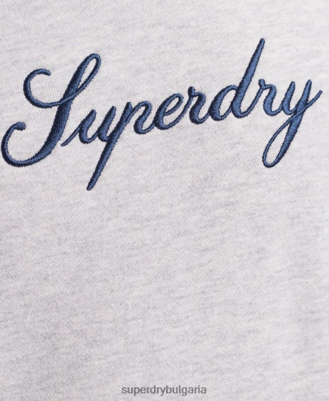 Superdry облекло N00H619 сиво мъже лого наследство качулка