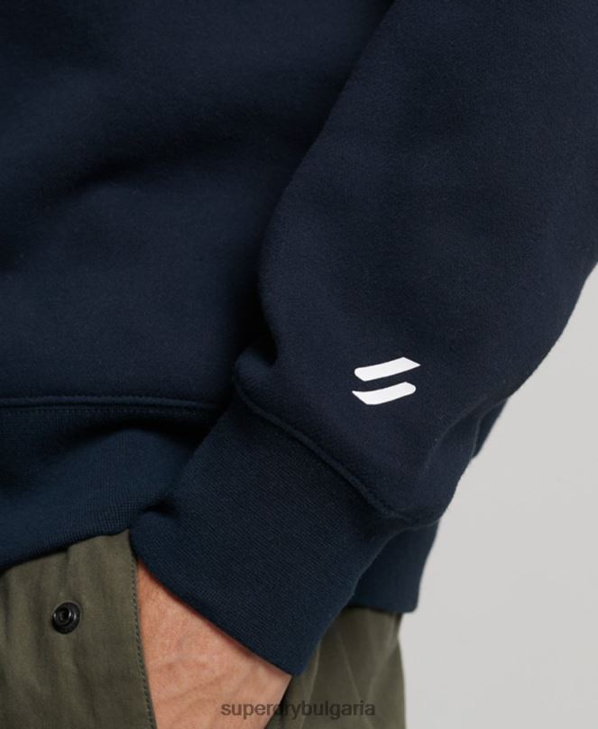 Superdry облекло N00H621 военноморски флот мъже спортен суичър с половин цип