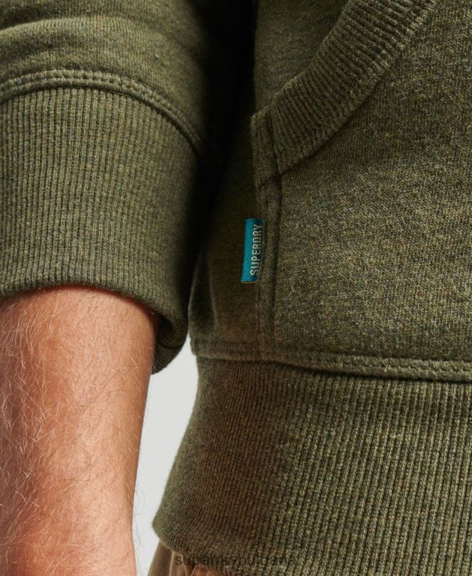 Superdry облекло N00H625 каки мъже ретро суичър с бродирано лого