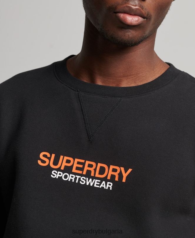 Superdry облекло N00H630 черен мъже код спортно облекло суичър crew