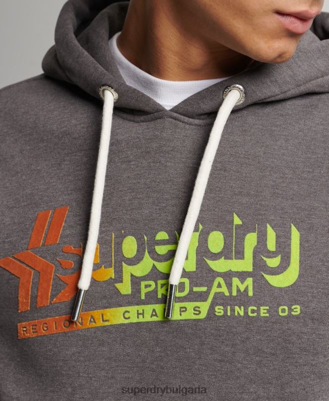 Superdry облекло N00H638 черен мъже ретро сенчеста качулка