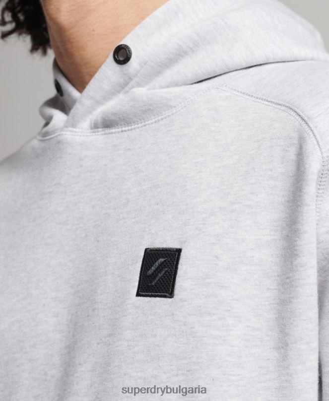 Superdry облекло N00H647 сиво мъже технологична качулка