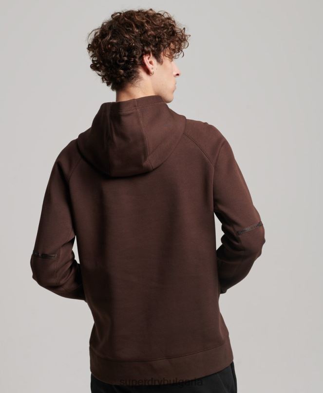 Superdry облекло N00H648 кафяво мъже технологична качулка