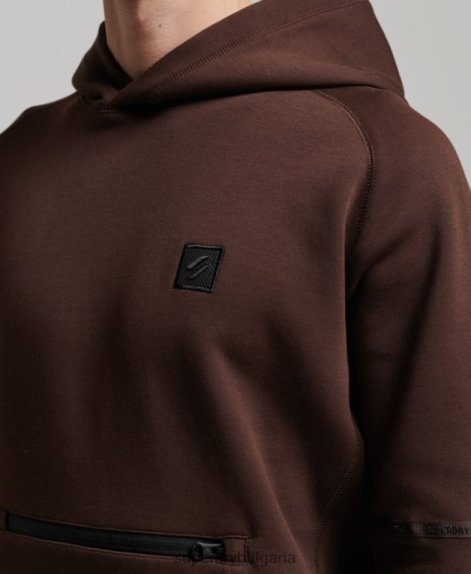 Superdry облекло N00H648 кафяво мъже технологична качулка