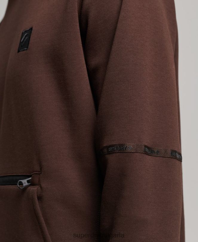 Superdry облекло N00H648 кафяво мъже технологична качулка