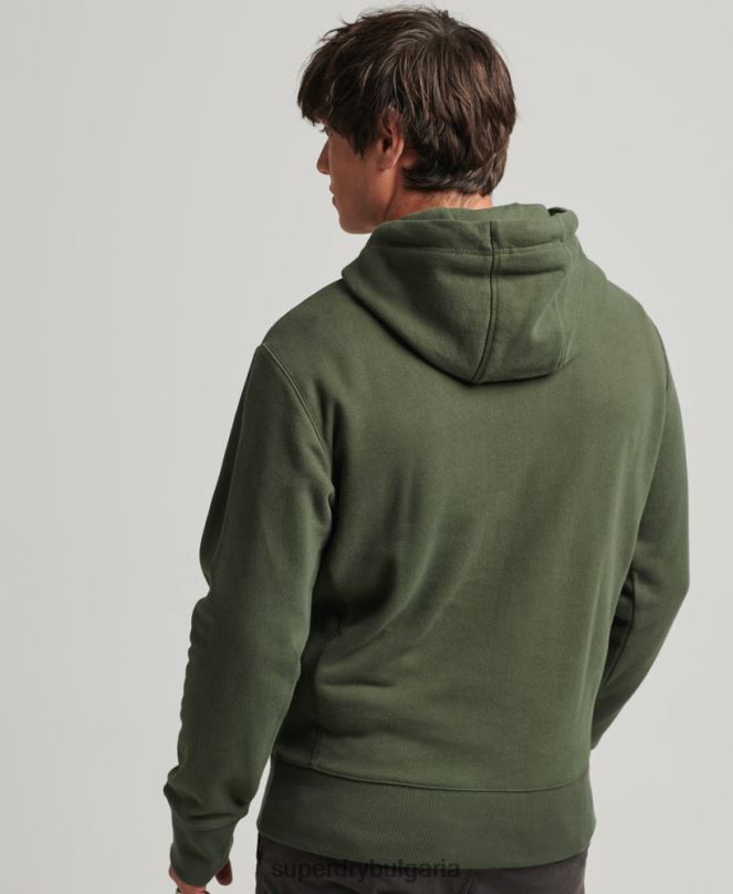 Superdry облекло N00H654 каки мъже качулка с апликации