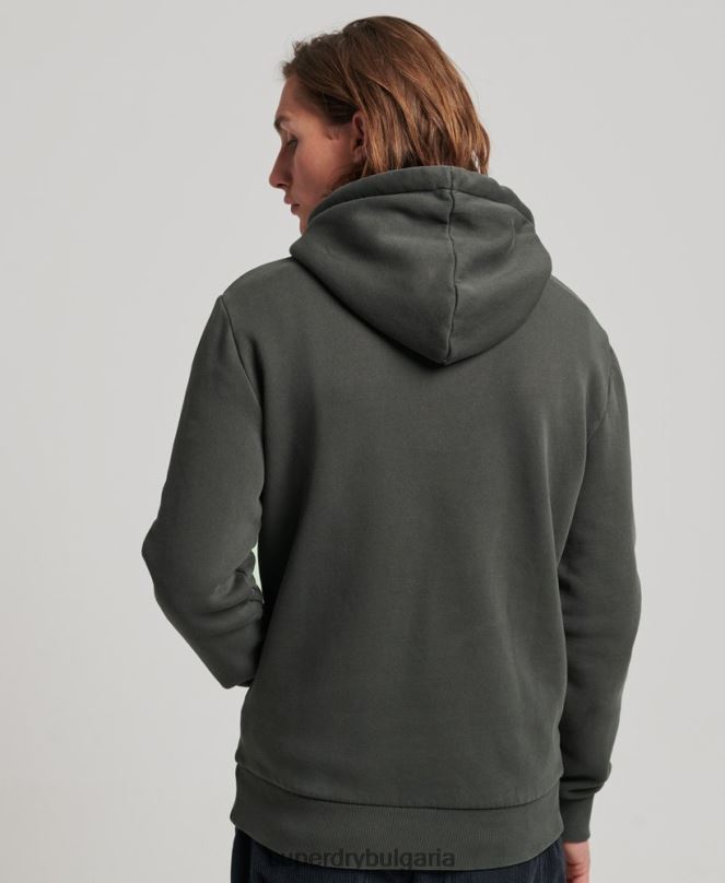 Superdry облекло N00H660 тъмно сив мъже неонова качулка с винтидж лого