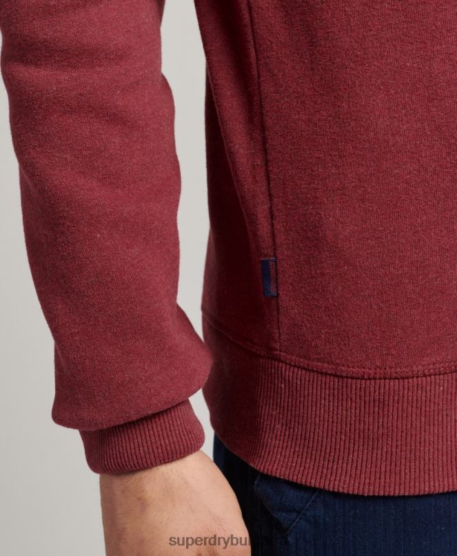 Superdry облекло N00H662 червен мъже ретро суичър с лого от органичен памук