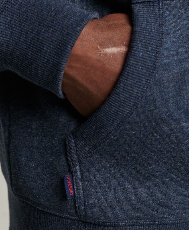 Superdry облекло N00H669 военноморски флот мъже ретро суичър с лого и цип от органичен памук