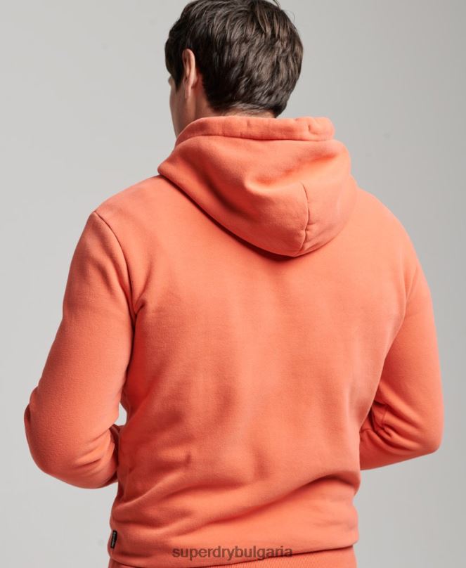 Superdry облекло N00H670 корал мъже ретро купър класическа качулка