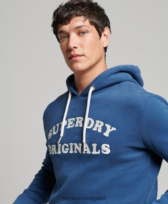 Superdry облекло N00H682 военноморски флот мъже ретро купър класическа качулка