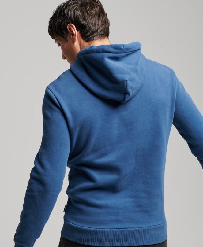 Superdry облекло N00H682 военноморски флот мъже ретро купър класическа качулка