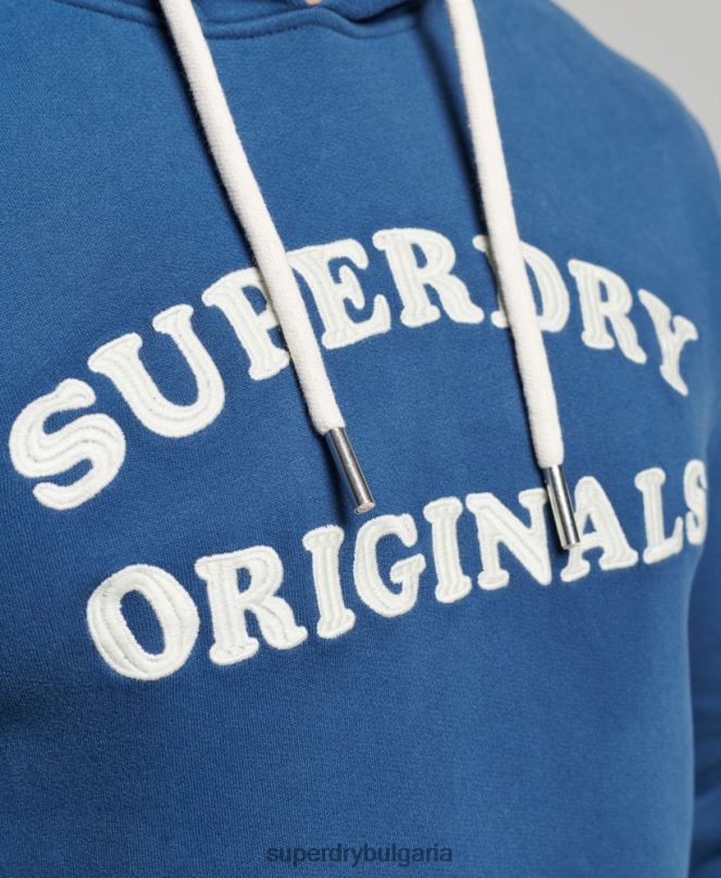 Superdry облекло N00H682 военноморски флот мъже ретро купър класическа качулка