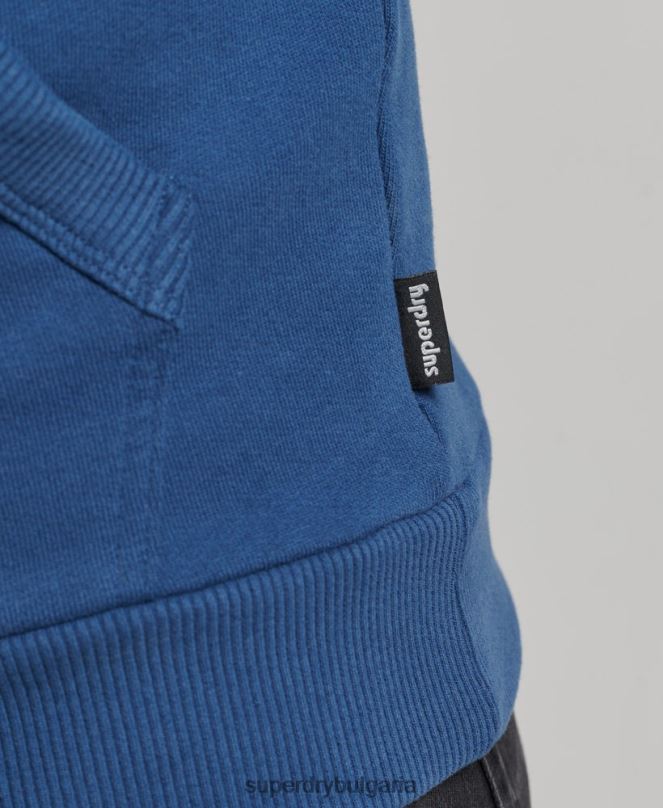 Superdry облекло N00H682 военноморски флот мъже ретро купър класическа качулка