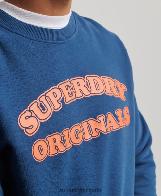 Superdry облекло N00H693 военноморски флот мъже реколта cooper класически суичър crew