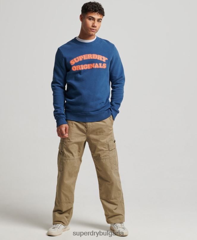 Superdry облекло N00H693 военноморски флот мъже реколта cooper класически суичър crew