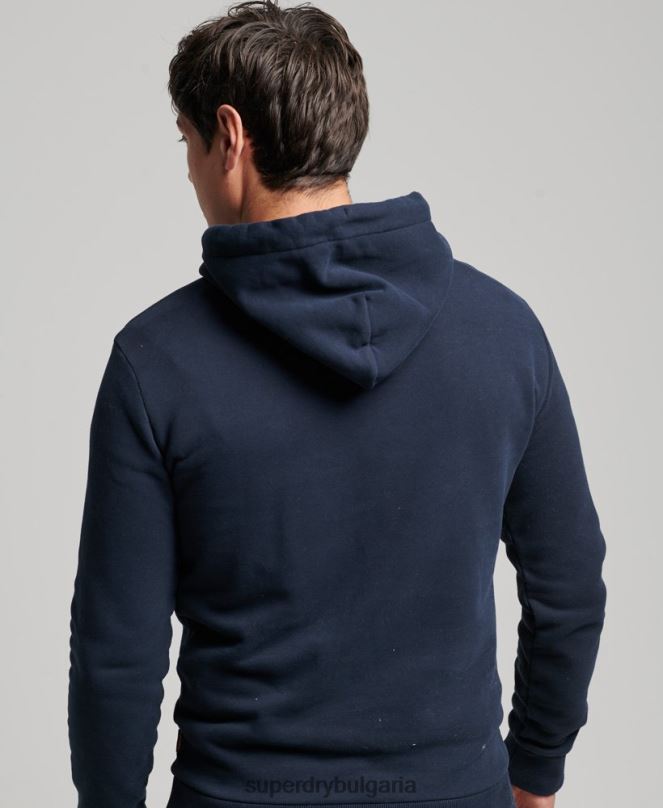 Superdry облекло N00H697 военноморски флот мъже винтидж качулка с лого