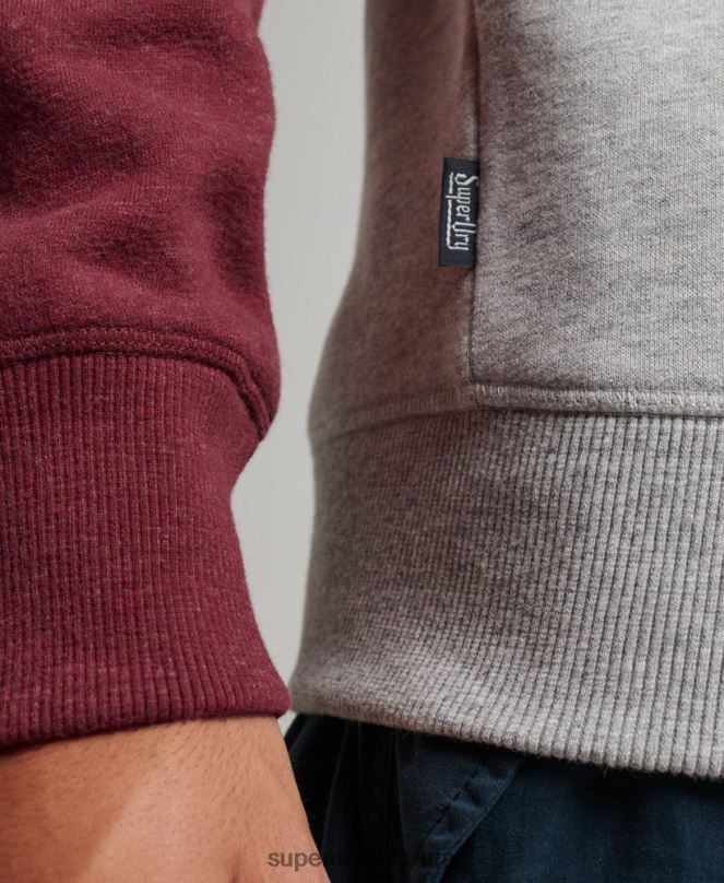 Superdry облекло N00H699 светло сив мъже суитшърт на бейзболния екип