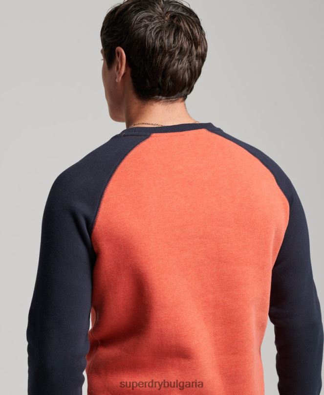 Superdry облекло N00H700 оранжево мъже суитшърт на бейзболния екип
