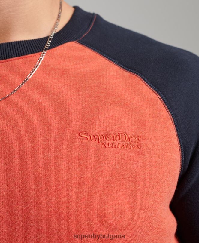 Superdry облекло N00H700 оранжево мъже суитшърт на бейзболния екип