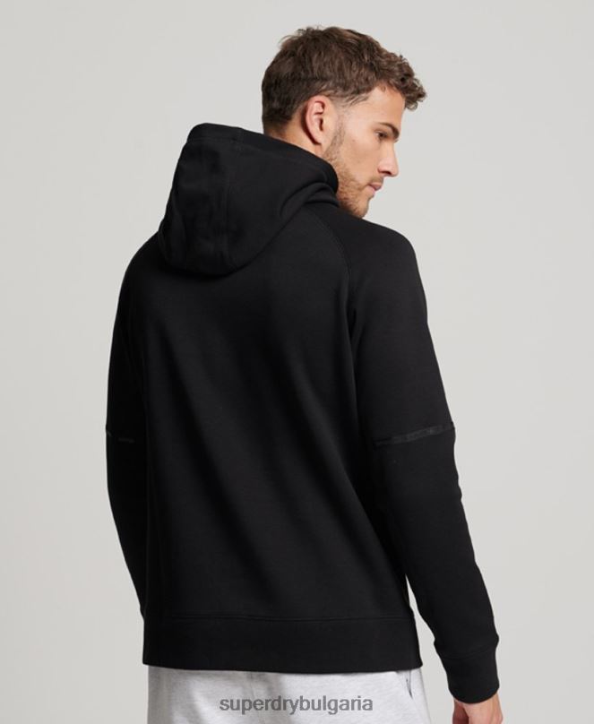 Superdry облекло N00H711 черен мъже технологична качулка