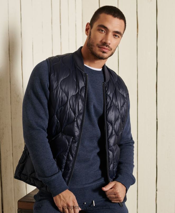 Superdry облекло N00H715 военноморски флот мъже ретро бродиран суичър на екипажа с лого