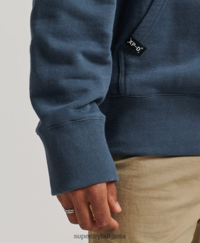 Superdry облекло N00H717 тъмно синьо мъже xp-d графичен свободен суичър с качулка
