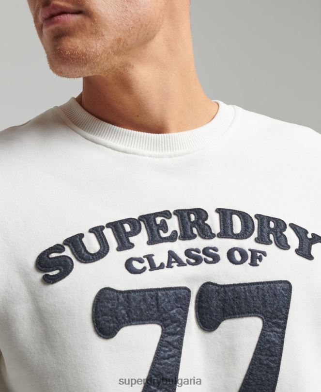 Superdry облекло N00H724 сметана мъже реколта cooper класически суичър crew