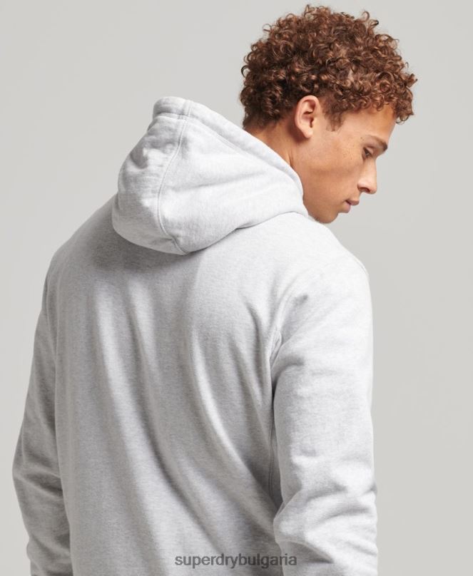 Superdry облекло N00H732 сиво мъже суичър с качулка