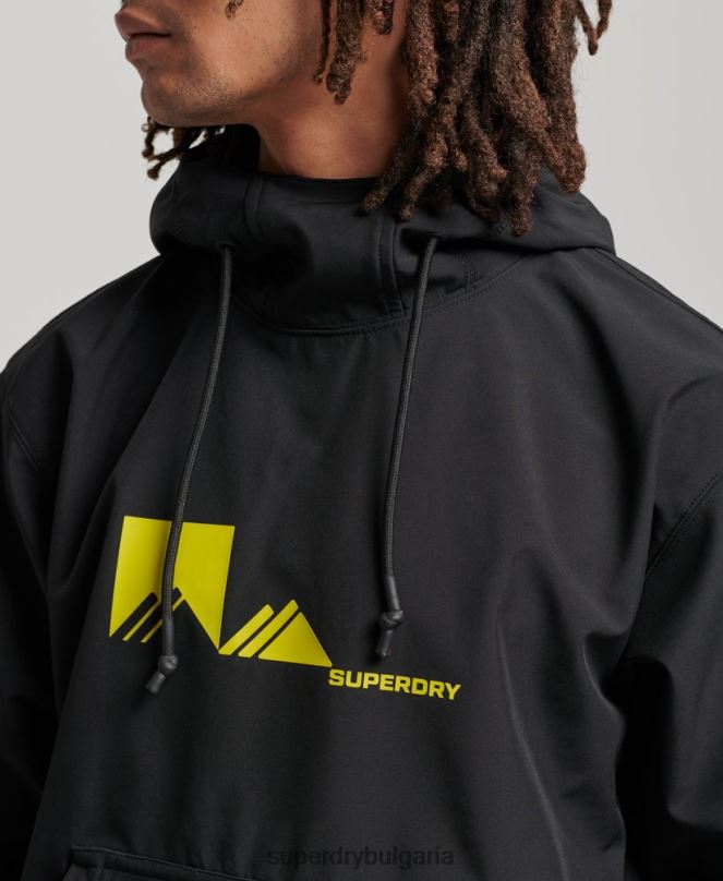 Superdry облекло N00H734 черен мъже качулка снежна технология