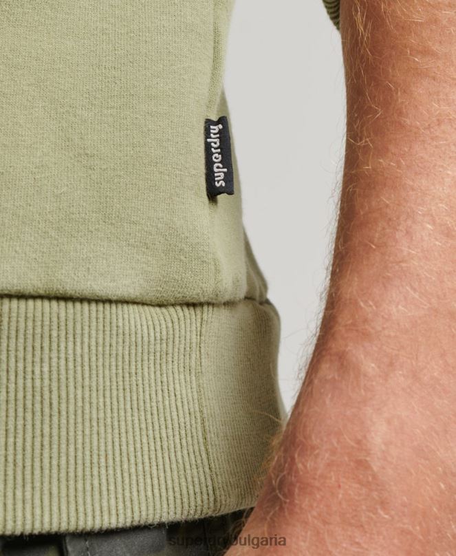 Superdry облекло N00H736 зелено мъже реколта cooper класически суичър crew