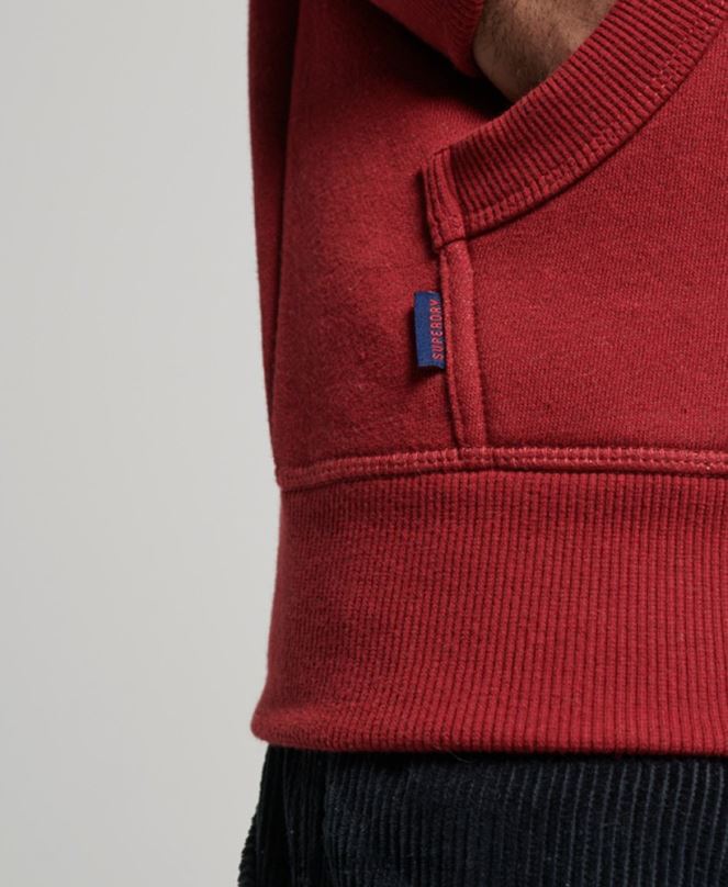 Superdry облекло N00H738 червен мъже ретро суичър с бродирано лого