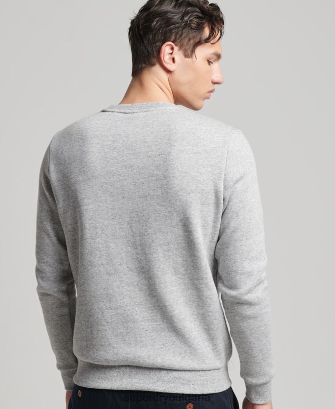 Superdry облекло N00H742 сиво мъже винтидж суичър с лого Interest crew