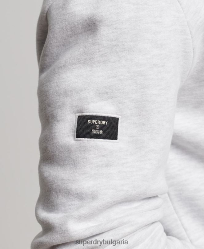 Superdry облекло N00H748 светло сив мъже качулка с графично лого от органичен памук