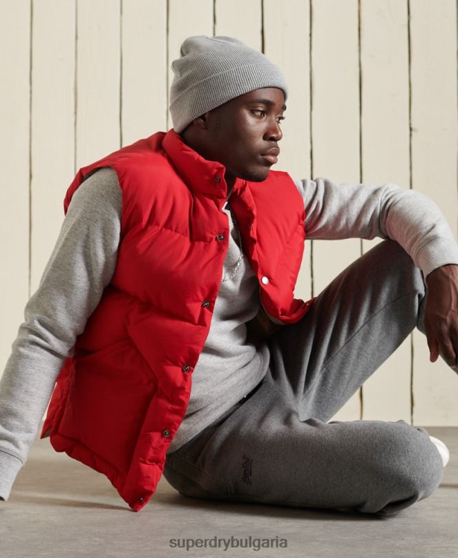 Superdry облекло N00H750 сиво мъже ретро бродиран суичър на екипажа с лого