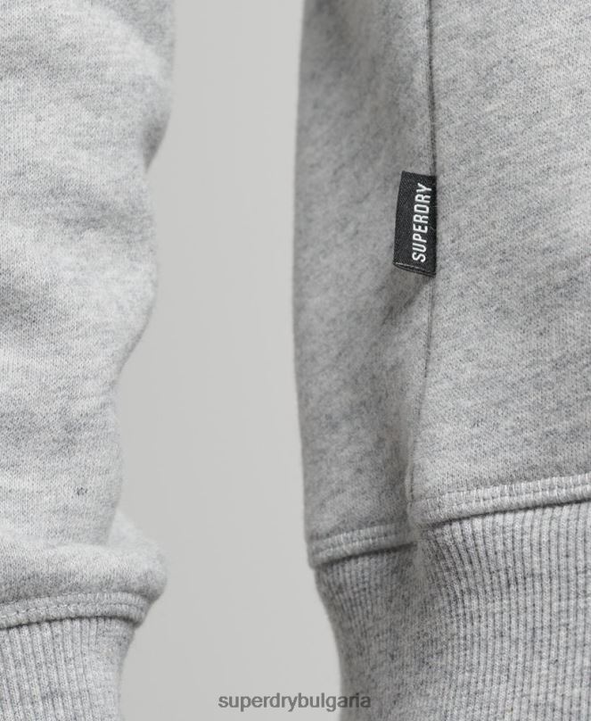Superdry облекло N00H751 сиво мъже ретро бродиран суичър на екипажа с лого