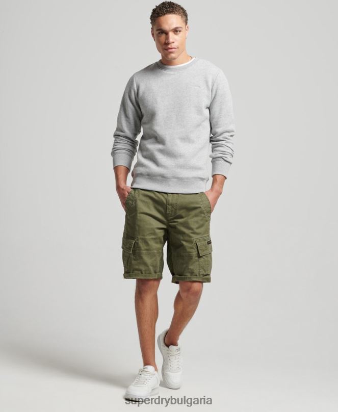 Superdry облекло N00H751 сиво мъже ретро бродиран суичър на екипажа с лого