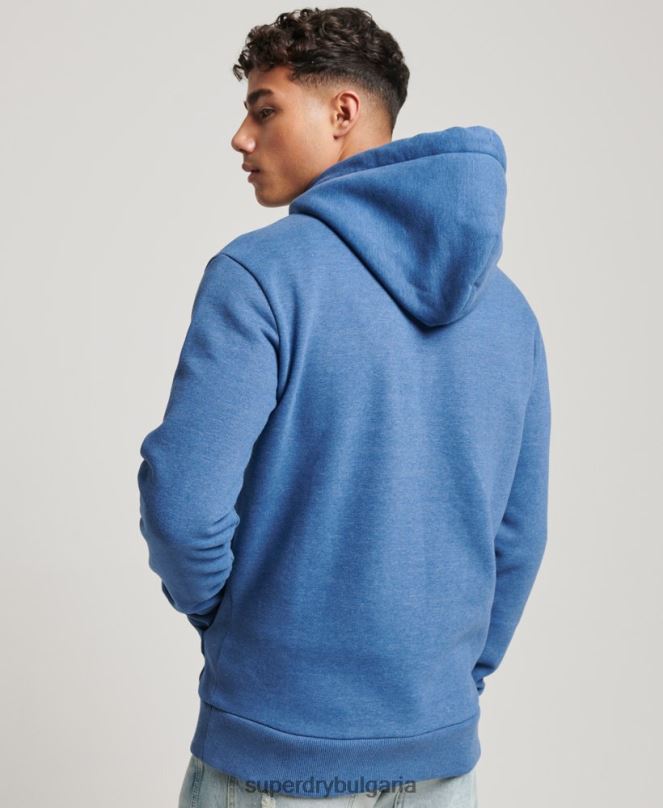 Superdry облекло N00H753 военноморски флот мъже ретро сенчеста качулка