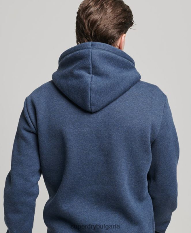 Superdry облекло N00H754 военноморски флот мъже ретро суичър с бродирано лого