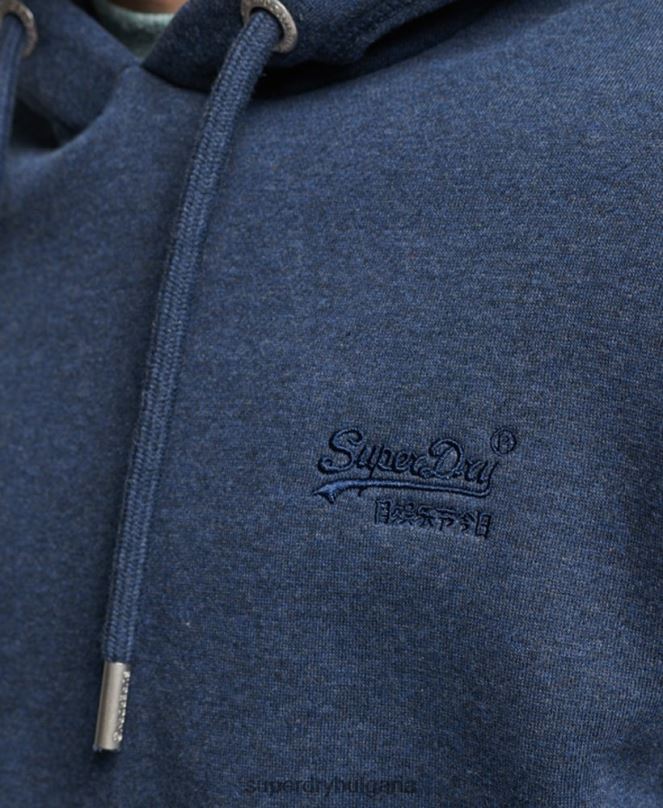 Superdry облекло N00H754 военноморски флот мъже ретро суичър с бродирано лого