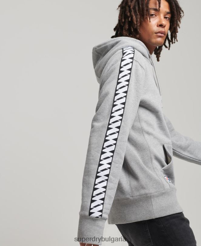 Superdry облекло N00H760 сиво мъже суичър с лента с лого