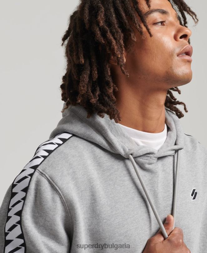 Superdry облекло N00H760 сиво мъже суичър с лента с лого