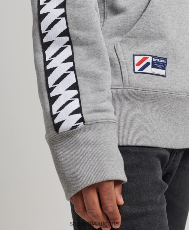 Superdry облекло N00H760 сиво мъже суичър с лента с лого