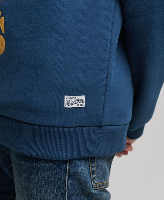 Superdry облекло N00H765 военноморски флот мъже винтидж суитшърт за студентски екип