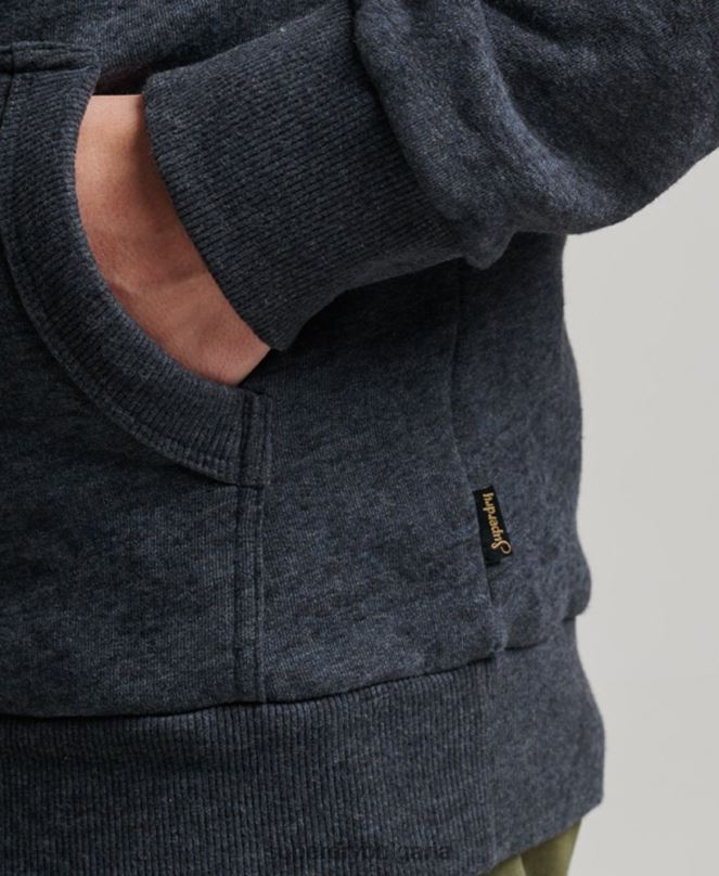 Superdry облекло N00H767 военноморски флот мъже ретро качулка с релефно лого