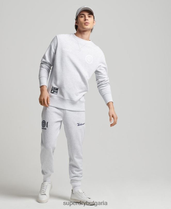 Superdry облекло N00H778 светло сив мъже суитшърт varsity arch crew