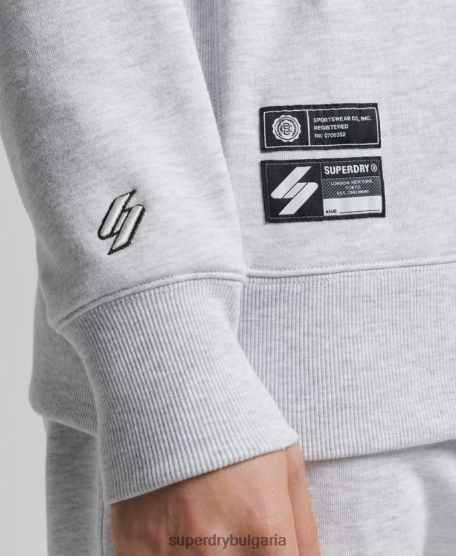 Superdry облекло N00H778 светло сив мъже суитшърт varsity arch crew