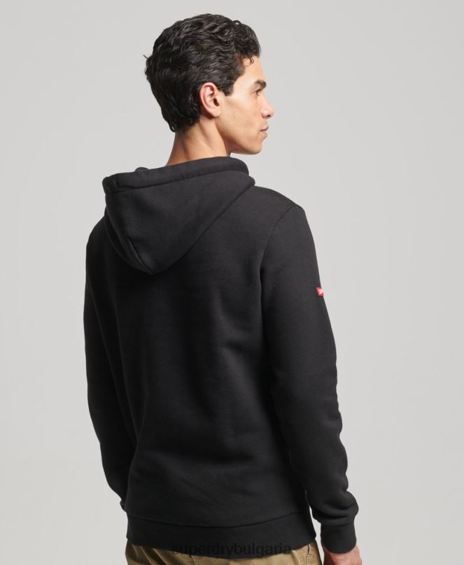 Superdry облекло N00H781 черен мъже качулка за търговско сътрудничество