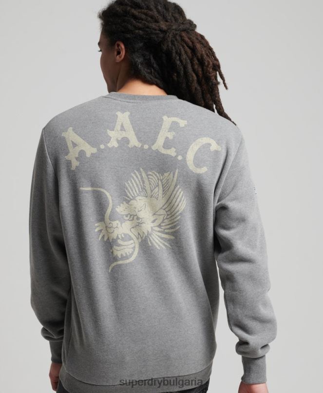Superdry облекло N00H782 тъмно сив мъже суитшърт Collegiate crew